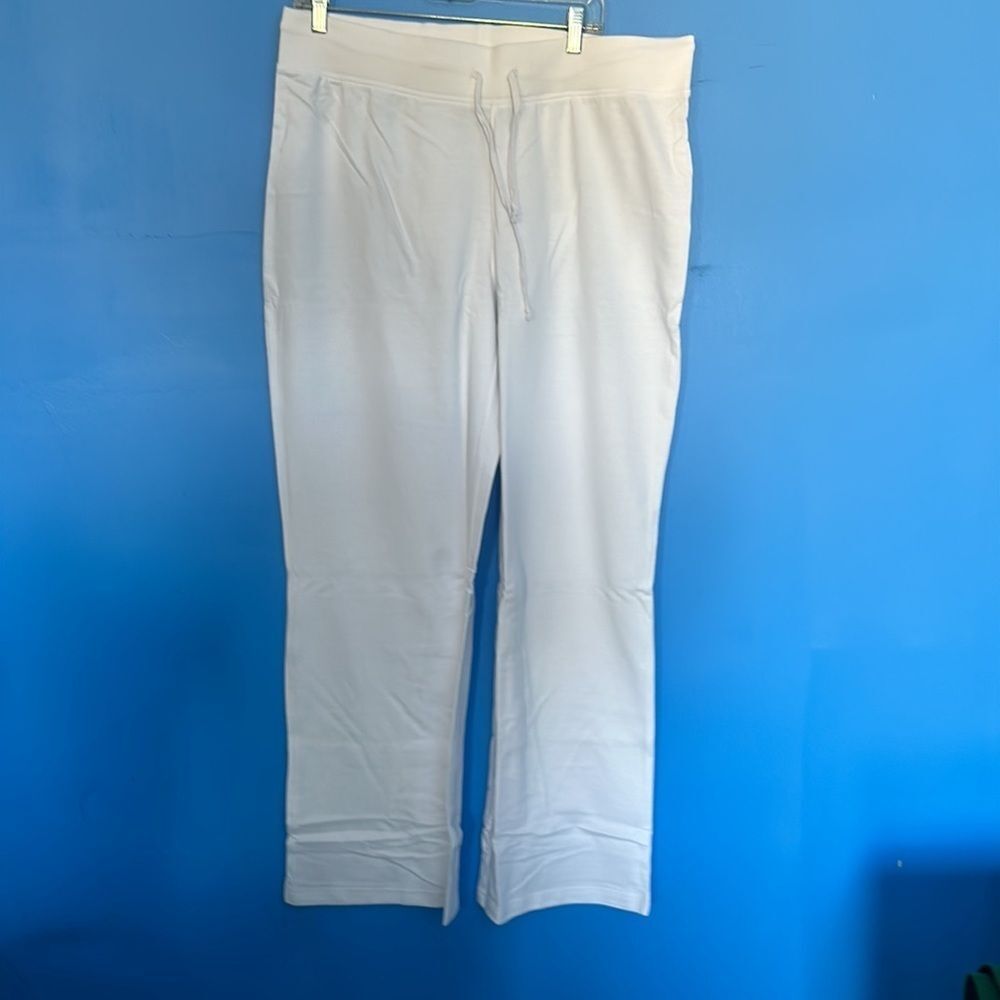 Metrostyle Women’s Drawstring Pants Size XXL – White Casual Comfortable Pants
